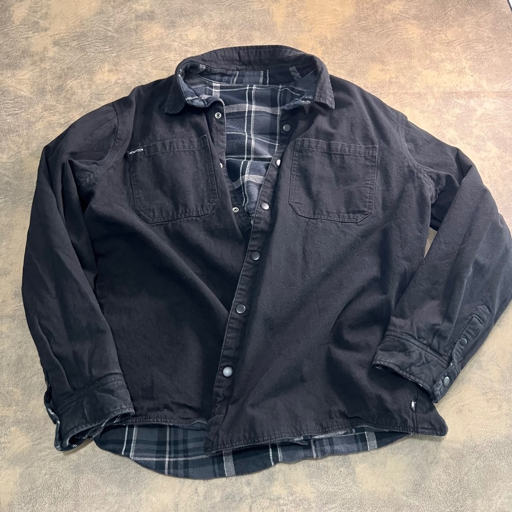 Howitzer Reversible‎ Flannel Shirt Jacket Mens XL Black Grey We The People Flag - Picture 8 of 9